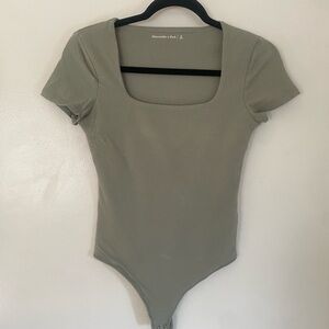 Abercrombie & Fitch - Sage Green Square Neckline Thong Bodysuit